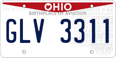OH license plate GLV3311