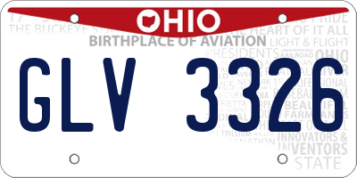 OH license plate GLV3326