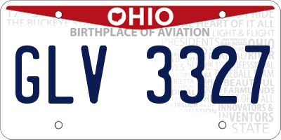 OH license plate GLV3327