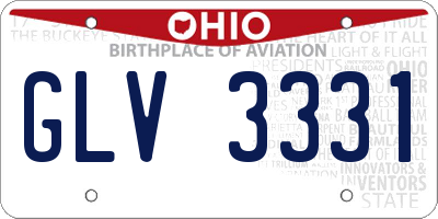 OH license plate GLV3331
