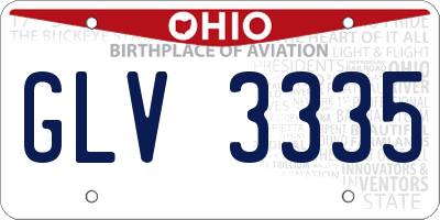 OH license plate GLV3335
