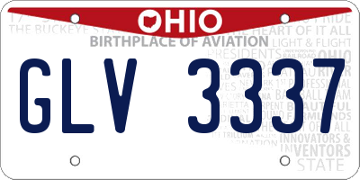 OH license plate GLV3337