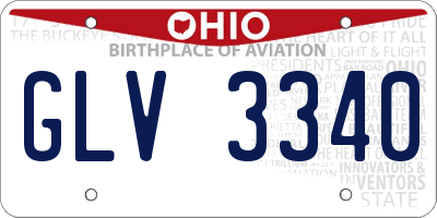 OH license plate GLV3340