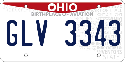 OH license plate GLV3343