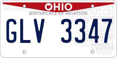 OH license plate GLV3347