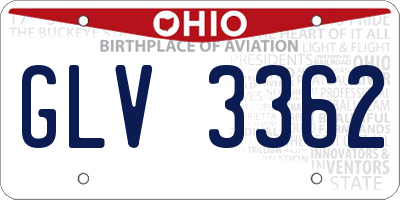 OH license plate GLV3362