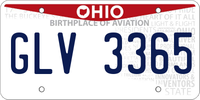OH license plate GLV3365