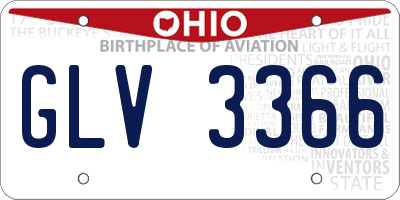 OH license plate GLV3366