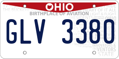 OH license plate GLV3380