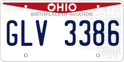 OH license plate GLV3386