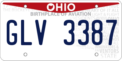 OH license plate GLV3387
