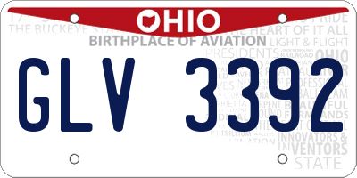 OH license plate GLV3392