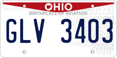 OH license plate GLV3403
