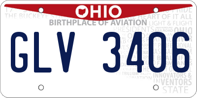 OH license plate GLV3406