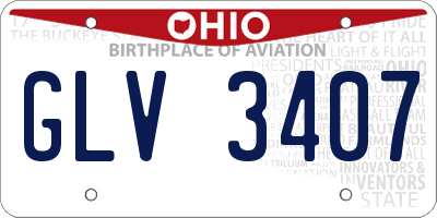 OH license plate GLV3407