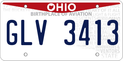 OH license plate GLV3413