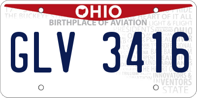 OH license plate GLV3416