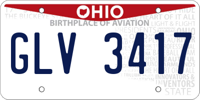 OH license plate GLV3417