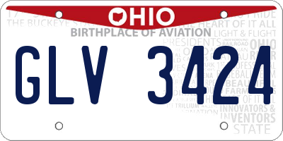 OH license plate GLV3424