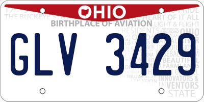 OH license plate GLV3429