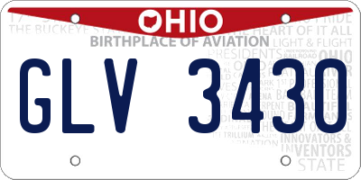 OH license plate GLV3430