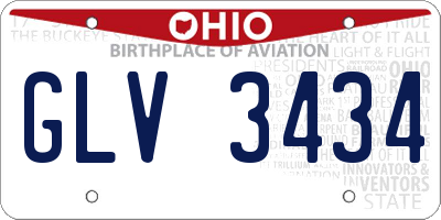 OH license plate GLV3434