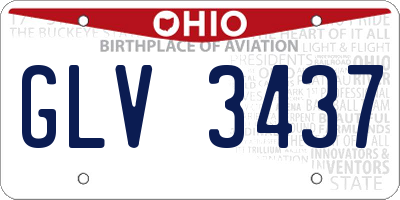 OH license plate GLV3437