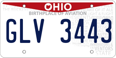 OH license plate GLV3443