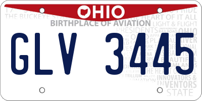 OH license plate GLV3445