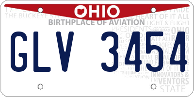 OH license plate GLV3454