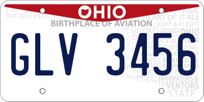 OH license plate GLV3456