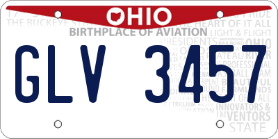 OH license plate GLV3457