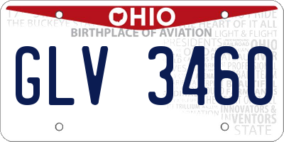 OH license plate GLV3460