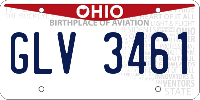 OH license plate GLV3461