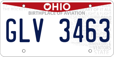 OH license plate GLV3463