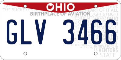 OH license plate GLV3466
