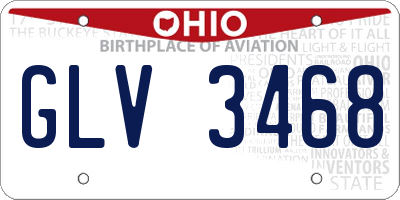 OH license plate GLV3468