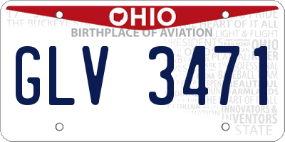 OH license plate GLV3471