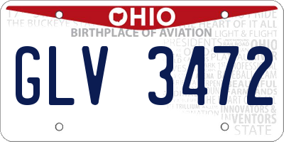 OH license plate GLV3472