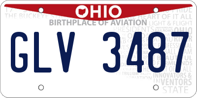 OH license plate GLV3487