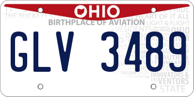 OH license plate GLV3489