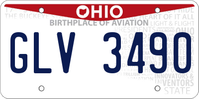 OH license plate GLV3490