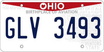 OH license plate GLV3493