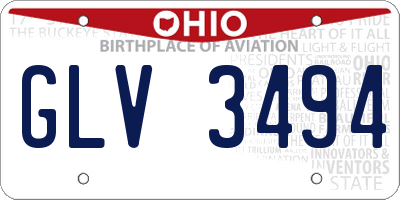 OH license plate GLV3494