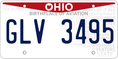 OH license plate GLV3495