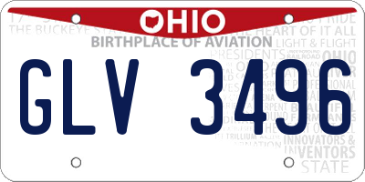 OH license plate GLV3496