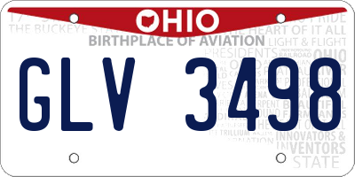 OH license plate GLV3498