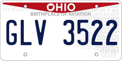OH license plate GLV3522