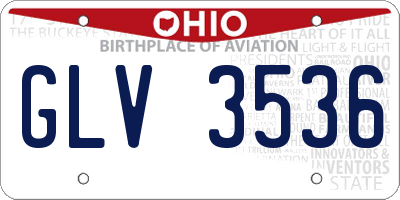 OH license plate GLV3536