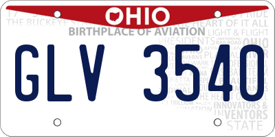 OH license plate GLV3540